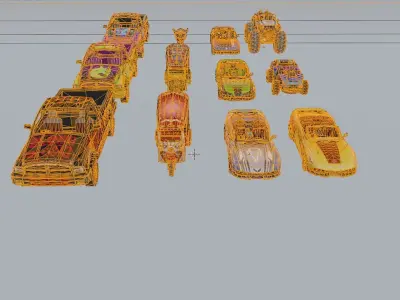 Car game Clown Car  Sports Car- Emerald Flash Sports Car- FFCS 3D model