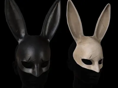 Stylized Bunny Mask Low-poly 3D model