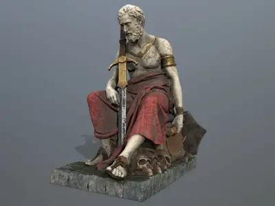 Man Statue 4 Low-poly 3D model
