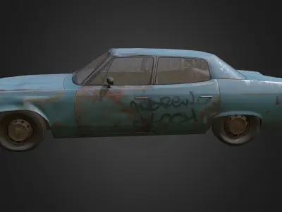 Rusty Car 1 Low-poly 3D model