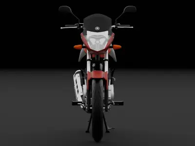 2014 - Yamaha YBR 125 Rigged Engine Animation 3D model