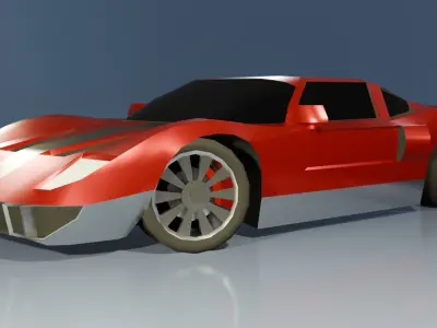 Low Poly Gameready  Ford GT Low-poly 3D model