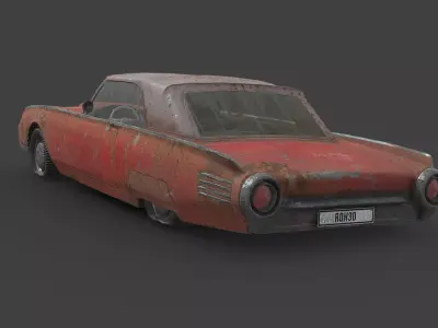 Abandoned Car - Ford Thunderbird 1962 Low-poly 3D model