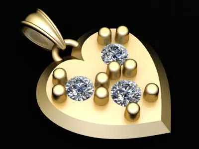 PRECIOUS HEART SHAPE PENDANT 3D PRINTABLE MODEL 3D print model