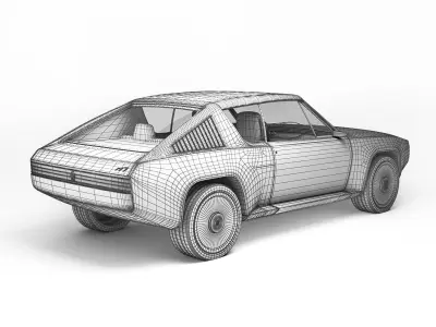 Renault R17 restomod electric car  3D model