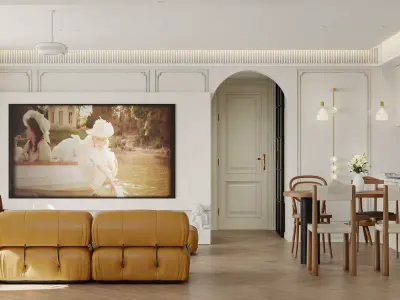 Luxury living room dining room interior scenes 20 3D model purchase