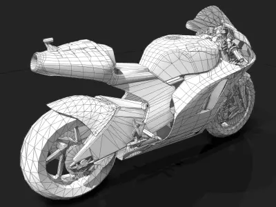 Bike Racing Ducati Low-poly 3D model