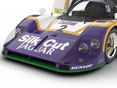 Jaguar XJR-9 Silk Cut Racing 1988 HQ 3d model 3D model