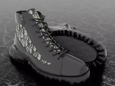 CHRISTIAN DIOR COMBAT ANKLE 3D BOOTS  Low-poly 3D model