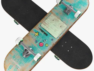 decorative set cartoon turquoise 3D model