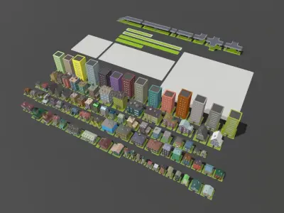 LowPoly City Pack Low-poly 3D model