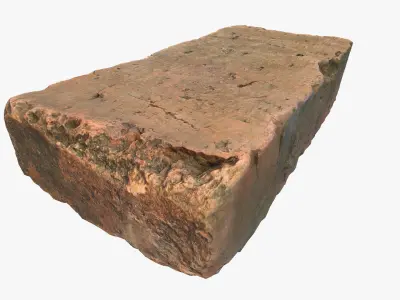 Brick block Low-poly 3D model