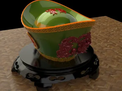 Chinese gold Ingot  3D model