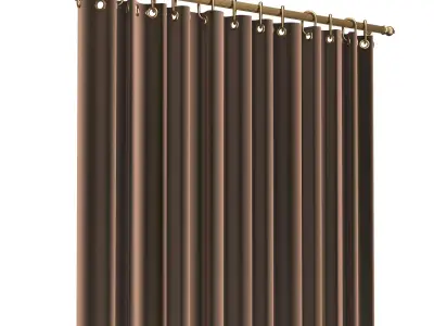 Cornice Classic Curtain 02 Gold Low-poly 3D model