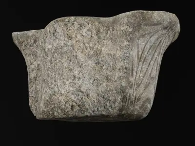 Broken Greek Column Top Low-poly 3D model