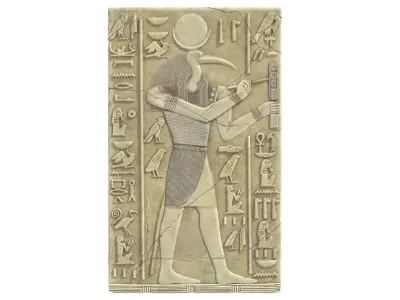 Thoth egyptian statue stretched canvas Low-poly 3D model