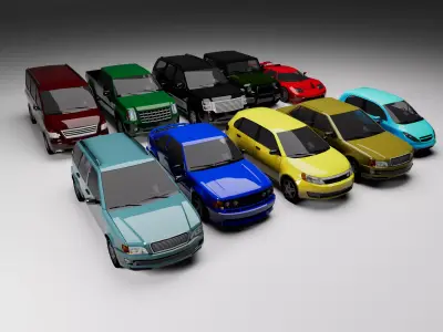 Lowpoly Car Pack Low-poly 3D model