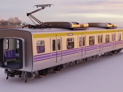 Hyundai Rotem Train Car Interior Exterior Full Train LRT 2 3D model