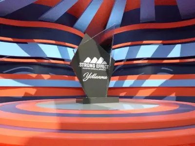 3D Trophy On Stage model 3D model