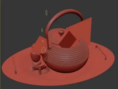 artistic luxury teapot 3D model