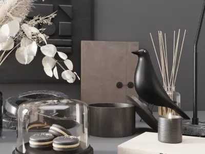 Black modern set 3D model