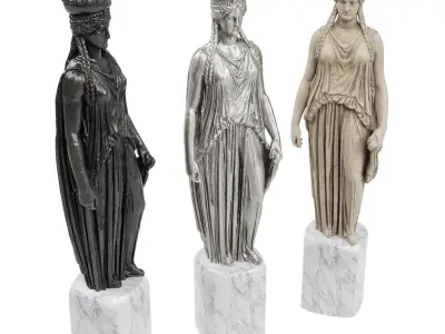 Caryatid of acropolis sculpture 3D model