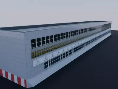 Racing Track Building  Realistic Model Low poly Low-poly 3D model
