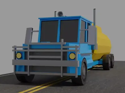 LowPolyGasolineTanker Low-poly 3D model