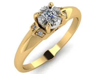 Diamond ring 3D print model