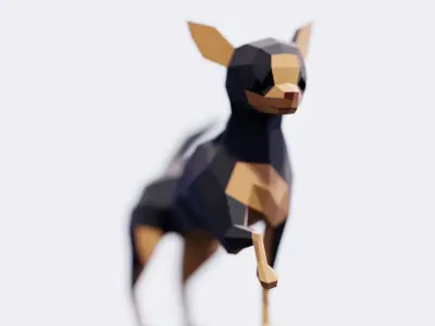Chihuahua Dog Low-poly 3D model