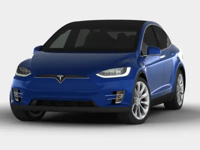 Tesla Model X 2017 detailed interior 3D model