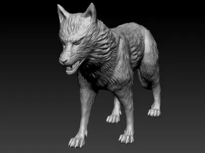 Wolf High Poly 3D print model