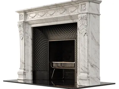 Fireplace Marble French fireplace 3D model