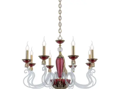 Chandelier Rimini E 1 1 8 RED 3D model