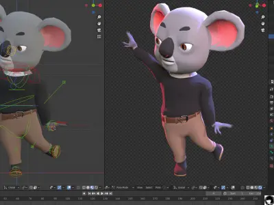 Koala - Rigged using Blenrig in Blender 3D model