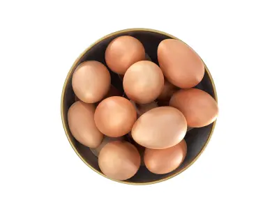 Serving Bowl with Eggs 3D model