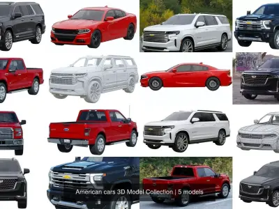 American cars 3D Model Collection 3D Model Pack