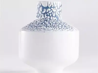 Danice White and Blue  Ceramic Vase 3D print model