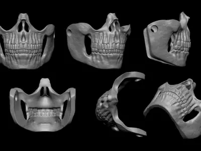  Stylized Skull Mask Ornamental 3D print model