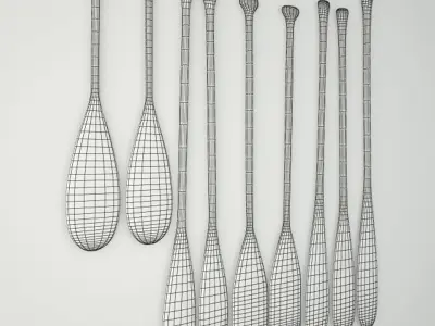 Canoe Paddles 3D model