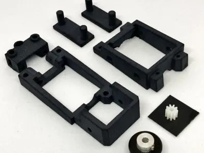 adjustable slot car chassis 3D print model