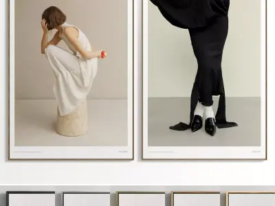 Plaster Two Photo Frame E-23 Low-poly 3D model