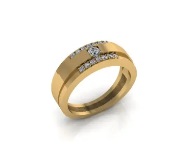 man ring with enamel and diamonds 601 3D print model 3D print model