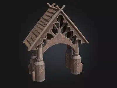 Viking Pavilion  Rugged Shelter of the Norse Clans 3D model