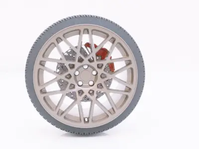Rotiform Wheel and HQ Tire 3D model