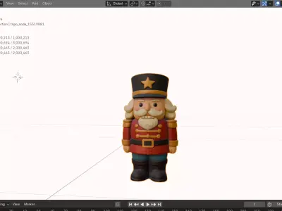 The Nutcracker Soldier Classic Wooden 3D Character for Games  Low-poly 3D model