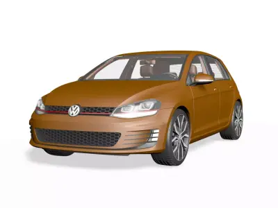 Wolswagen Golf 7 Low-poly 3D model
