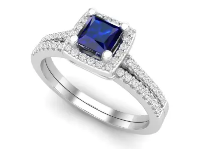 AV 699 Diamond Ladies Split Shank Bridal Engagement Ring 3D print model