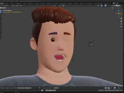 Cartoon Sports Gym Fitness Man  Low-poly 3D model