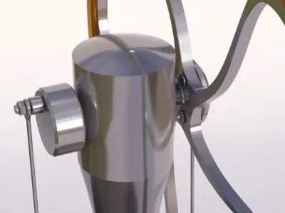 Stirling engine animated 3D model